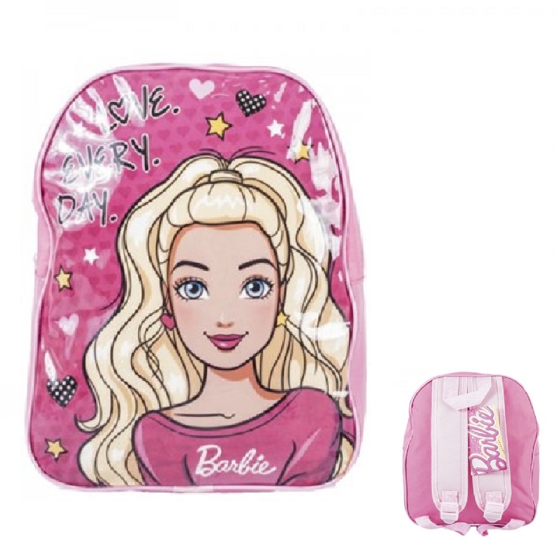 AI ACCESSORY INNOVATIONS Barbie Backpack for Girls, Bookbag with Adjustable  Shoulder Straps & Padded Back, Barbie Pink 16 Inch Schoolbag with Raised