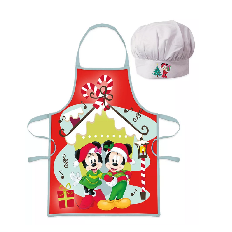 Minnie & Mickey Mouse Apron & Chef Hat Set Kids Disney Mickey & Minnie  Christmas Chef Set Age 3-8 Years - Online Character Shop