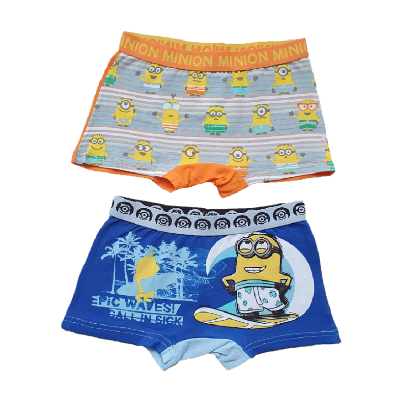 Minion Trunks Boys Minion Boxer Shorts 2 In A Pack Size 2-8 Years